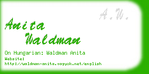 anita waldman business card